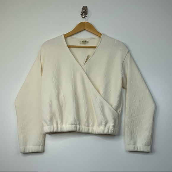 Madewell Tops - Madewell Ottoman Knit Wrap Top in Cream Color. Size XXS. (NWT).